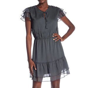 Ruffle Trim Dress In Urban Chic